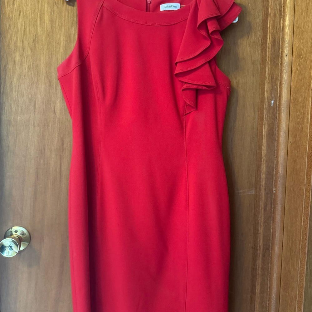 Calvin Klein Red Sleeveless Dress